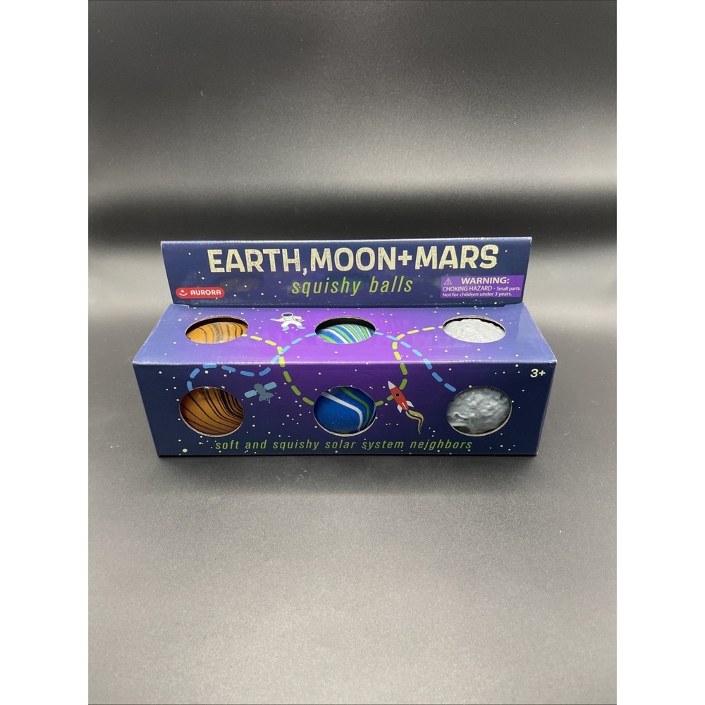 Aurora® Toys Engaging Earth, Moon, Mars Balls (3) Toy-Squishy Stress Relief Kids